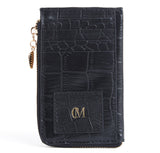 CROCO CM CARD HOLDER- BLACK CROCO CM CARD HOLDER- BLACK