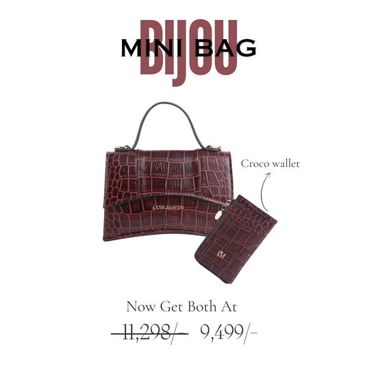 BIJOU MINI BAG - CHERRY BLACK TWO TONE + CROCO CM WALLET - CHERRY BLACK TWO TONE
