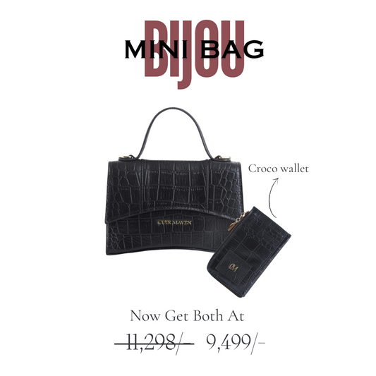 BIJOU MINI BAG - BLACK + CROCO CM WALLET - BLACK