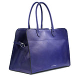 NOIR LARGE TOP HANDLE BAG - INDIGO BLUE BLACK TWO TONE