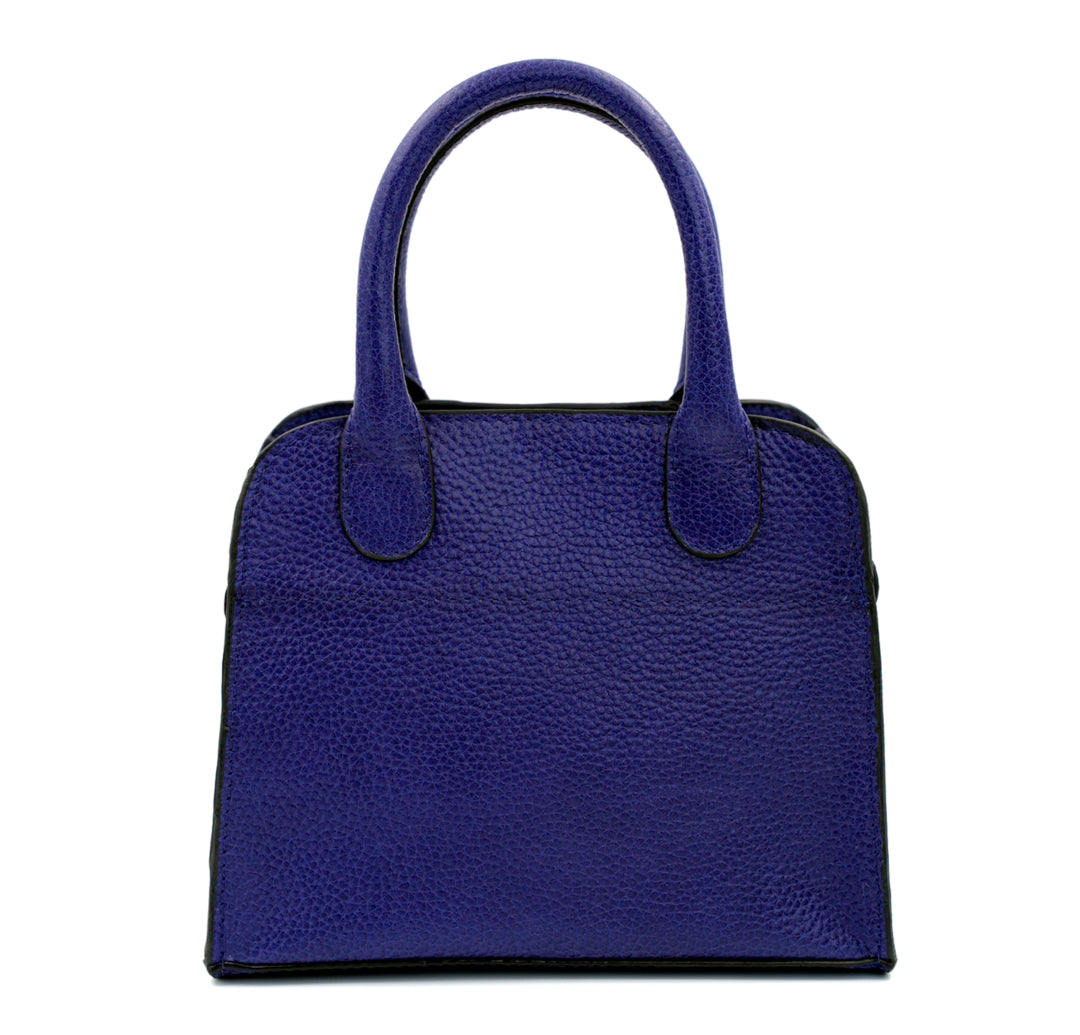 NOIR MINI TOP HANDLE BAG - INDIGO BLUE BLACK TWO TONE