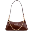 PATENT LEATHER BAGUETTE -BROWN