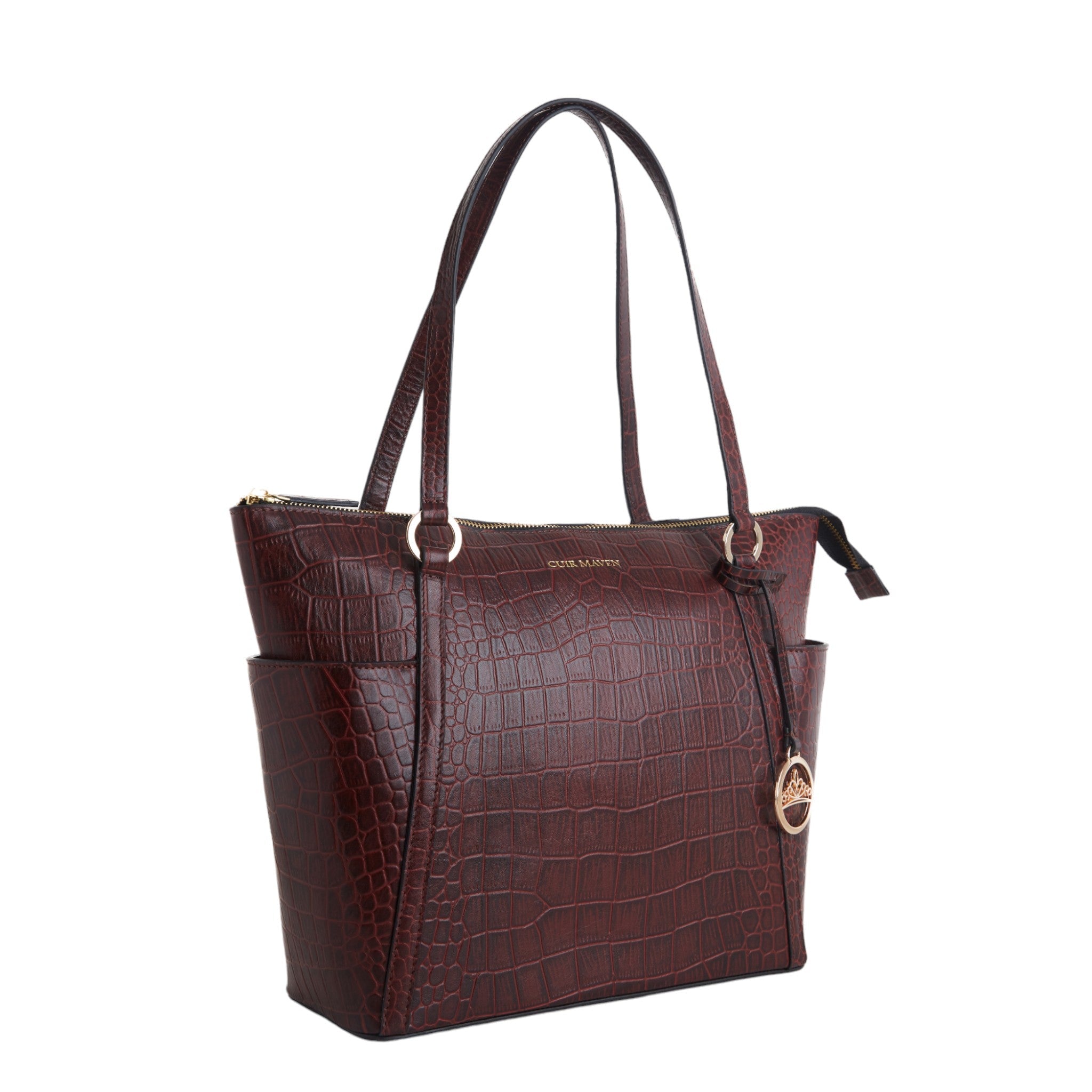 METROMATE CROCO TOTE BAG - CHERRY BLACK TWO TONE + CROCO BUBBLE POUCH - CHERRY BLACK TWO TONE