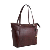 METROMATE CROCO TOTE BAG - CHERRY BLACK TWO TONE + CROCO BUBBLE POUCH - CHERRY BLACK TWO TONE