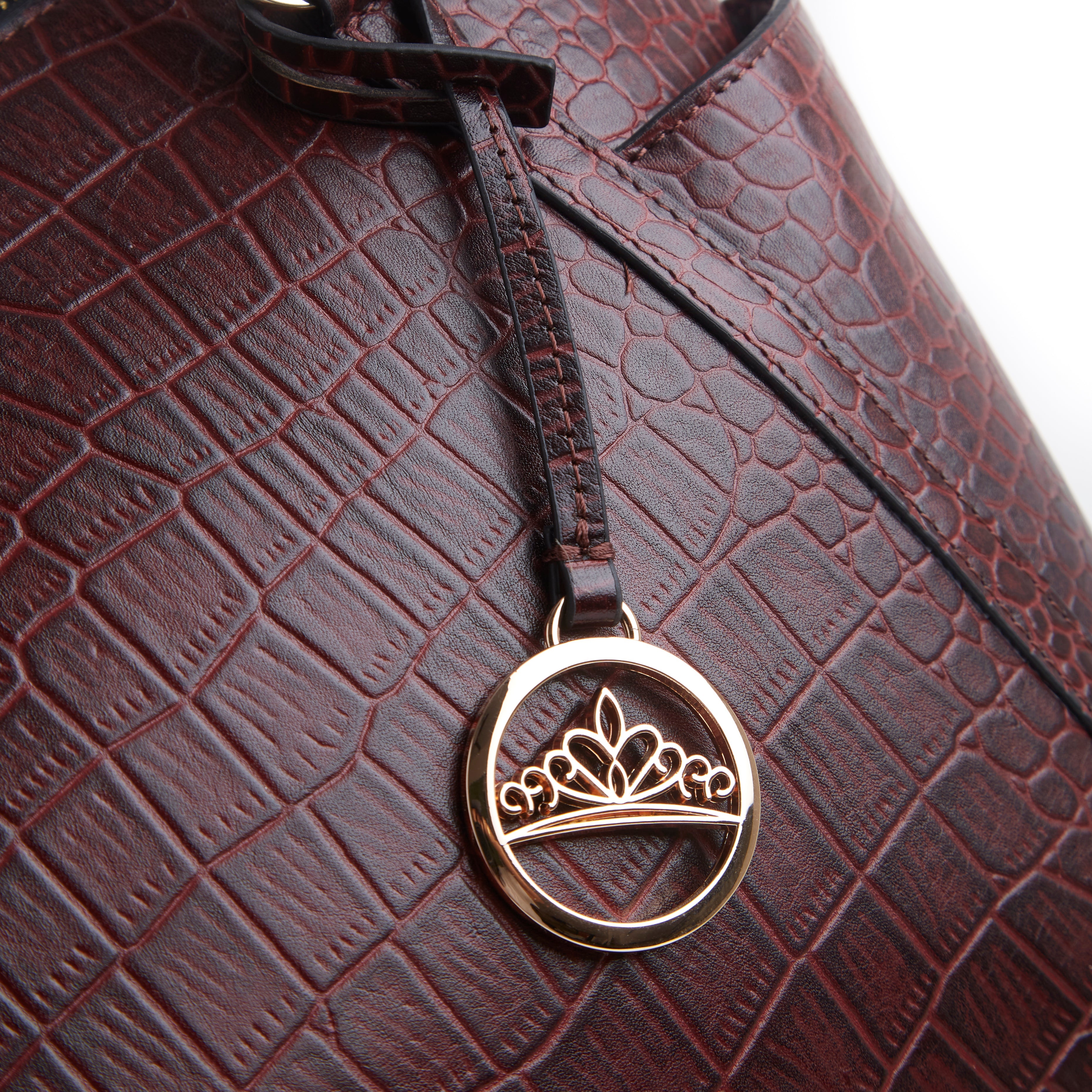 METROMATE CROCO TOTE BAG - CHERRY BLACK TWO TONE + CROCO BUBBLE POUCH - CHERRY BLACK TWO TONE