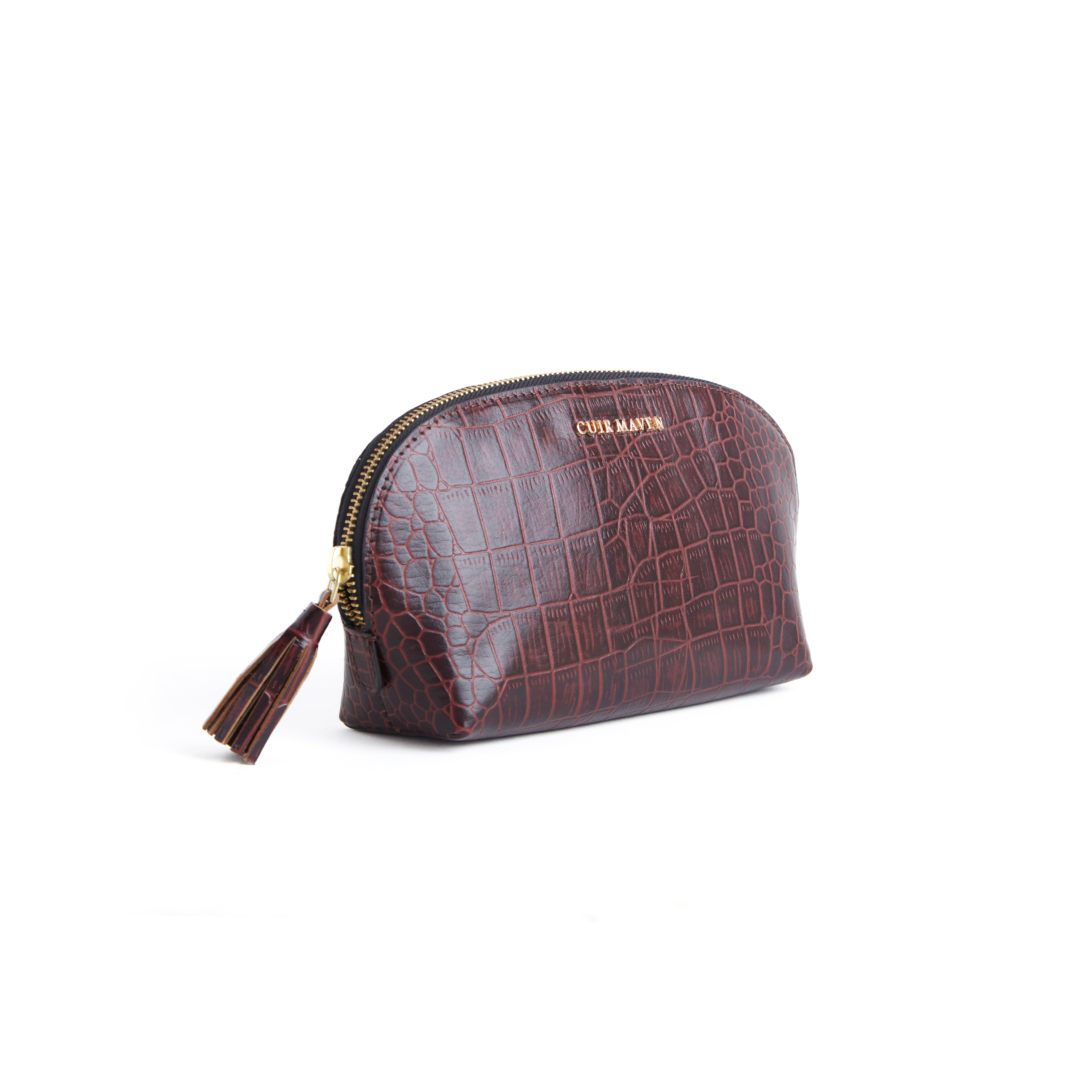 METROMATE CROCO TOTE BAG - CHERRY BLACK TWO TONE + CROCO BUBBLE POUCH - CHERRY BLACK TWO TONE