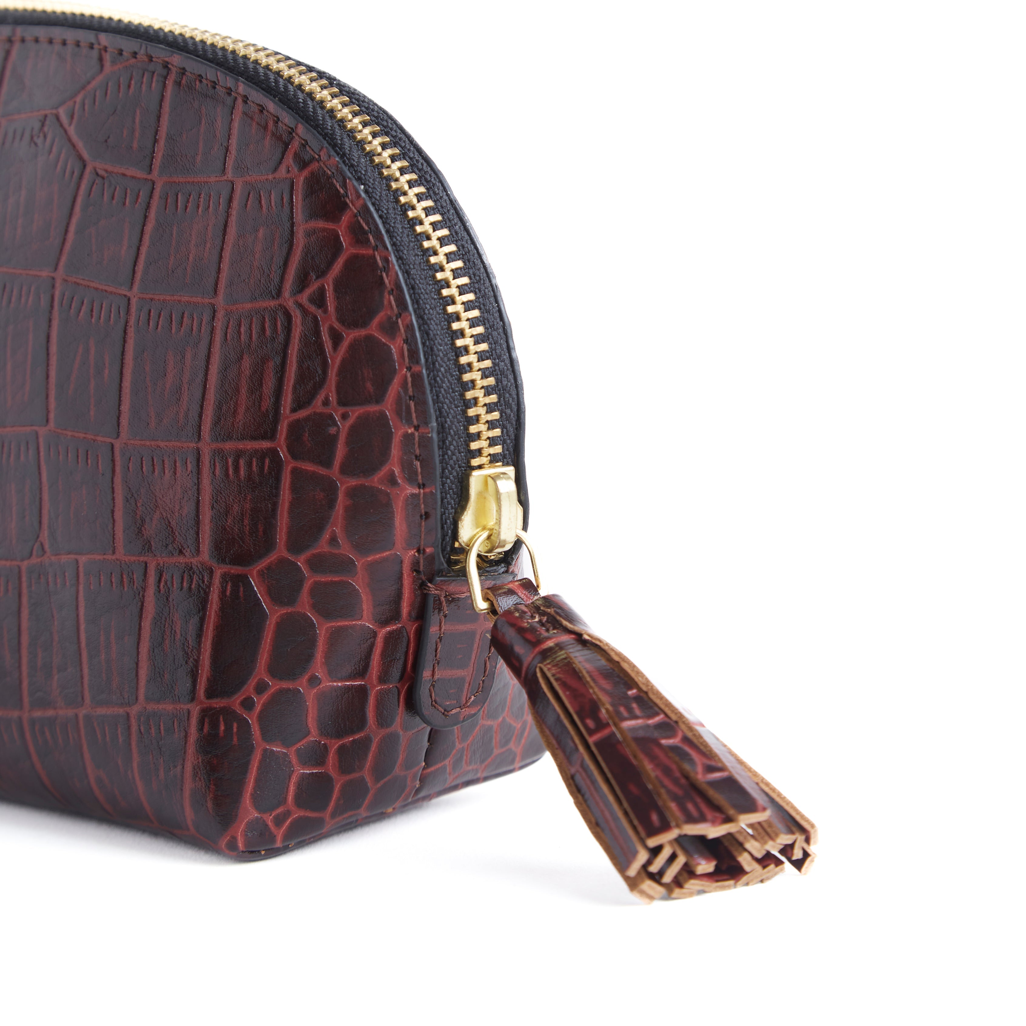 CROCO CM WALLET - CHERRY BLACK TWO TONE + CROCO BUBBLE POUCH - CHERRY BLACK TWO TONE